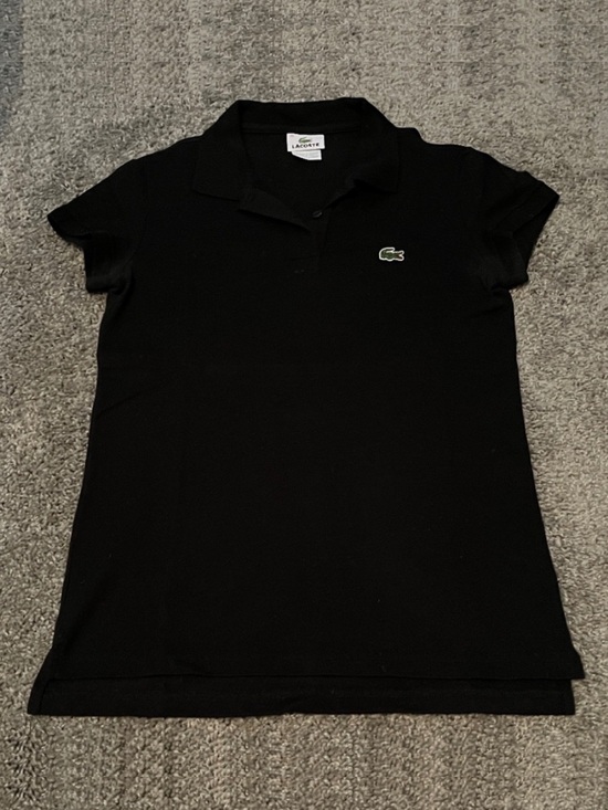 Lacoste Tops - Lacoste Women’s Stretch Polo - Black - Size 38